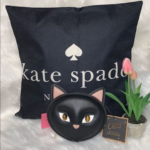 kate spade Handbags - KATE SPADE BLACK CAT CROSSBODY BAG MEOW NOVELTY PURSE LEATHER GOLD CHAIN